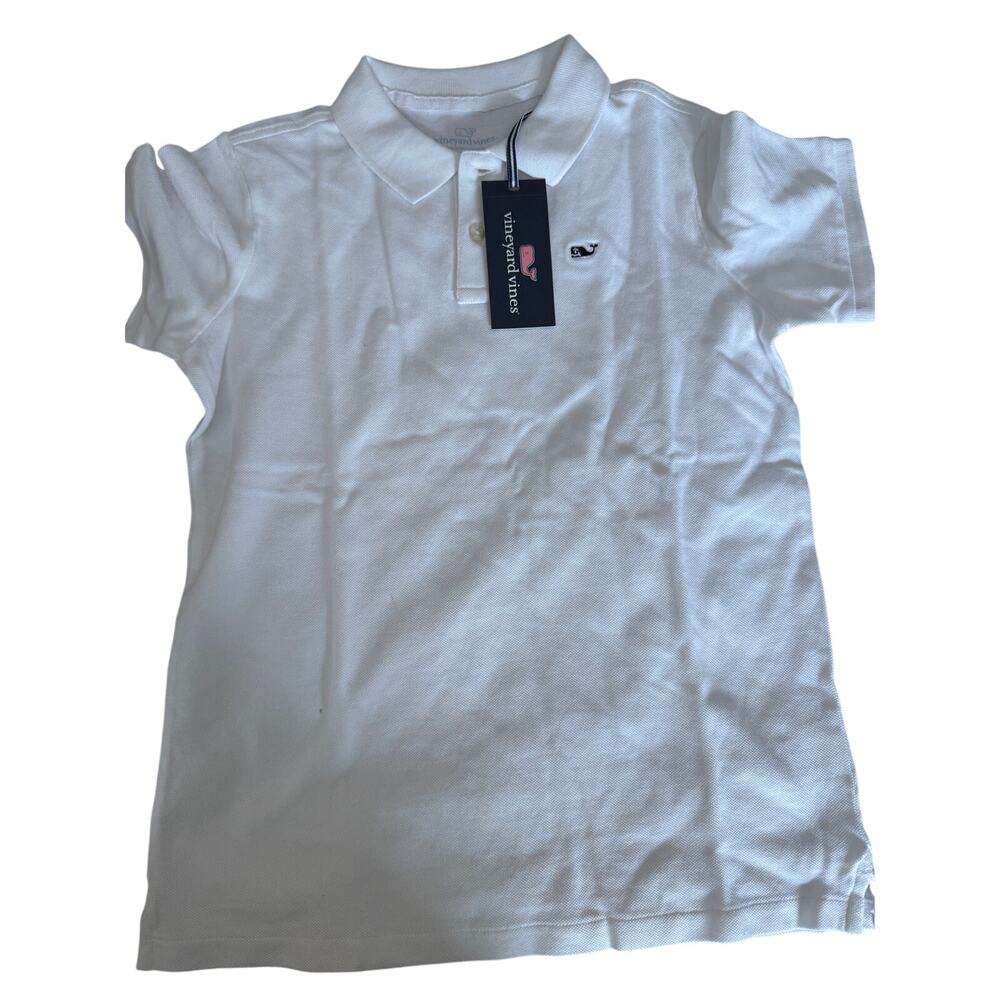 NEW Vineyard Vines white polo shirt 12-14